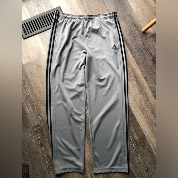 adidas Other - adidas Men's Light Gray Track Pants with Black Side Stripes Size XL